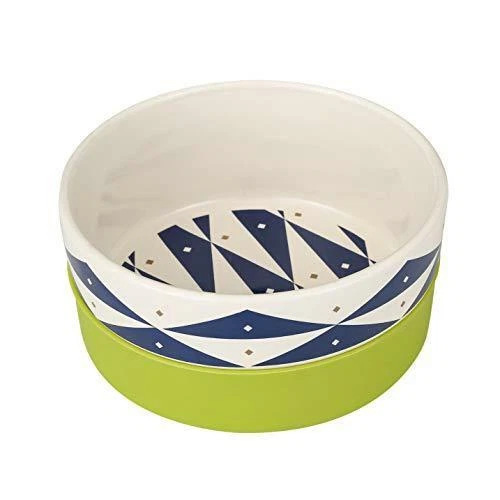 Now House for Pets by Jonathan Adler Oslo Duo Dog Bowl, Large Cute Ceramic Dog