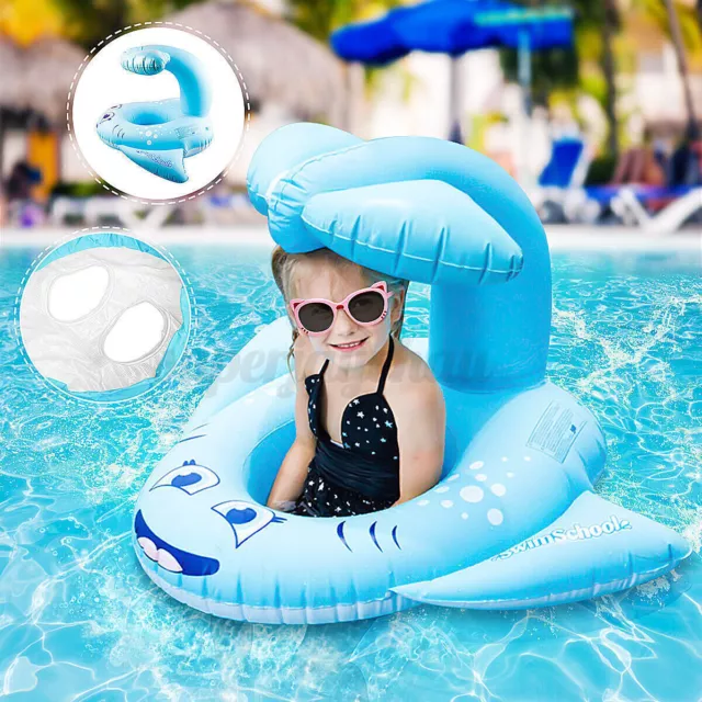 Baby Schwimmring mit Sonnendach Schwimmhilfe Schwimmsitz  Schwimmreif Aufblasbar