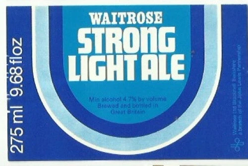 Ruddles Brewery Oakham Waitrose Strong Light Ale 275ml Bierflasche Etikett