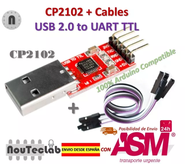 CP2102 USB 2.0 to UART TTL 5PIN Module Serial Converter + Cable for Arduino