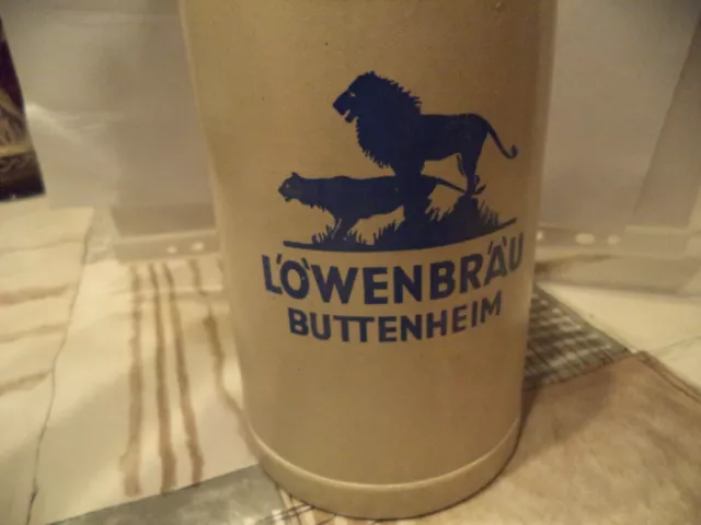 Steinkrug Maßkrug Bierkrug 1 Liter Löwenbräu Buttenheim