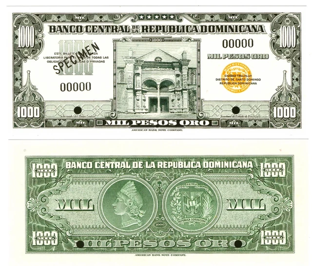 r Reproduction - Dominican Republic 1000 Pesos Oro 1947 SPECI Pick #67s  1836R
