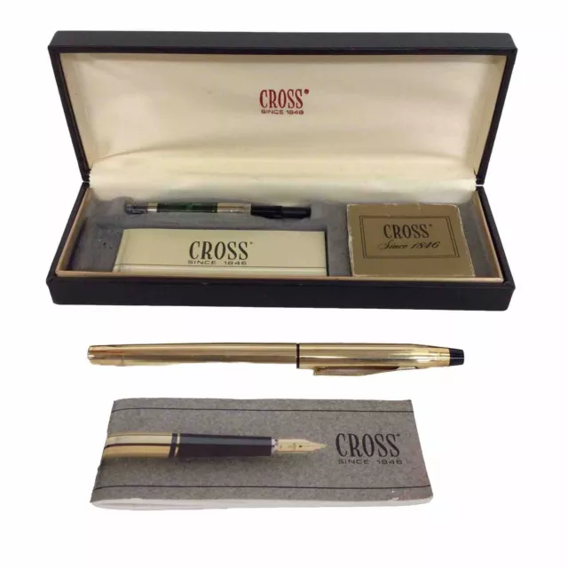 CROSS FOUNTAIN PEN 1/20. 10kt ROLLED GOLD  14 K 585 M NIB