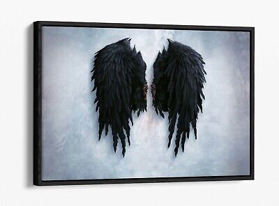 "Broken Wings" Gothic Art Printed Canvas Picture A1.30"x20"x 30mm Deep 