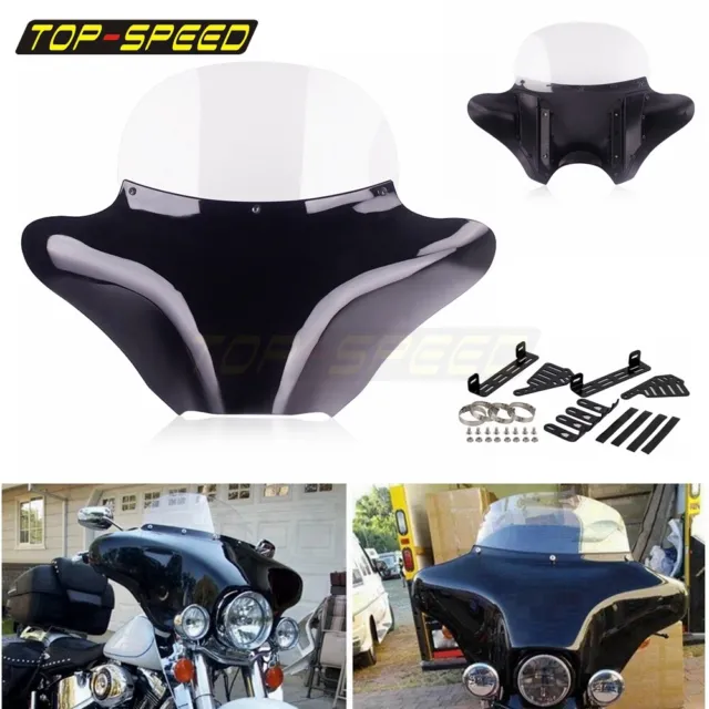 Motorcycle 6x9 Speakers Batwing Fairing & Windshield For Harley Road King FLHR