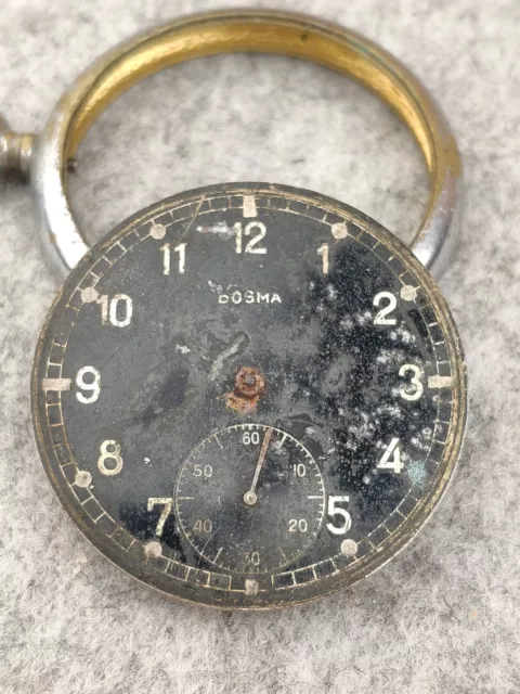 Ww2 German Military Dogma FHF 2124 Pocket Watch. For Parts. Video 3