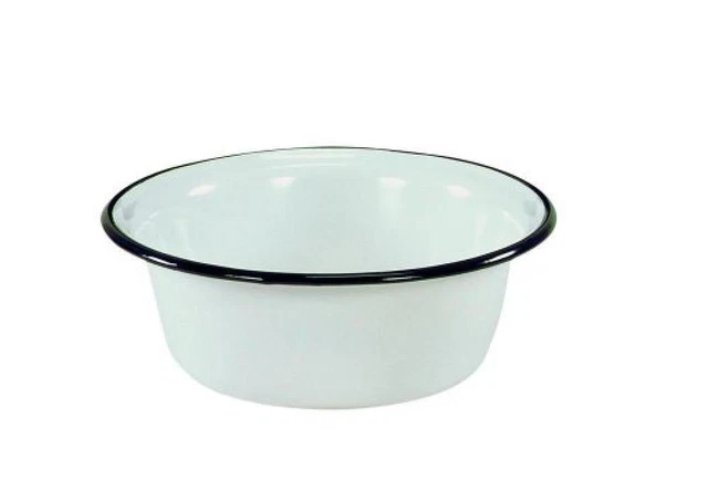 (TG. 32 cm) Krüger Karl Ciotola in Ferro smaltato, Misure a Scelta, Colore Bian