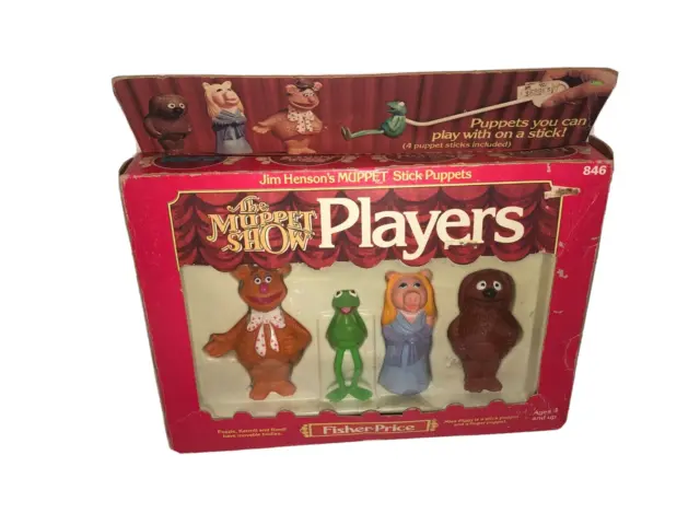 The Muppet Show Players Stick Puppets 1978 Fisher Price #846 Fozzie Kermit Piggy