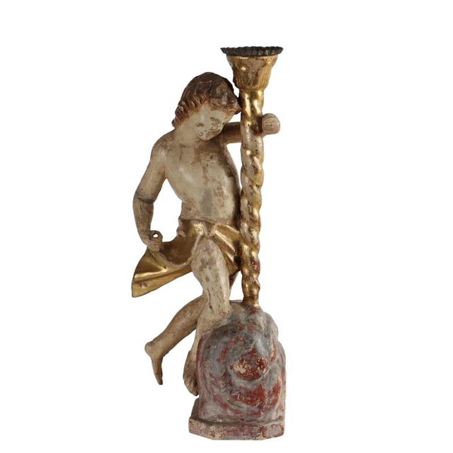 F. Souchal - bougeoir à décor d'angelot - Bronze - XXe siècle F. Souchal - bougeoir à décor d'angelot - Bronze - XXe siècle
