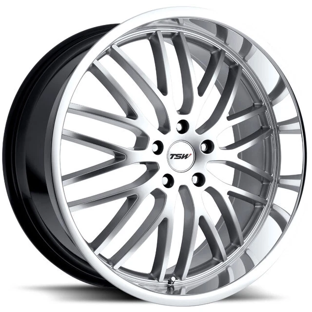 Tsw Snetterton 17X8 5X120 20Et 66.56Cb Hyper Silver W/ Mirror Cut Lip Wheel