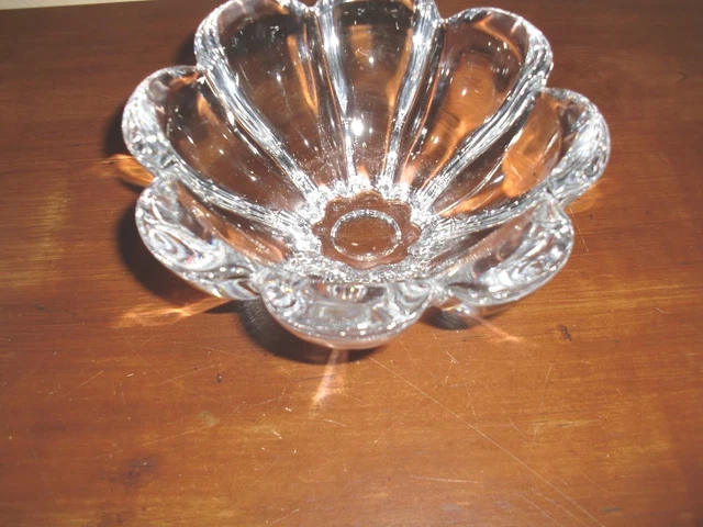 IRELAND"SHANNON CRYSTAL"8 Sided Petals Shape Clear Full Lead Crystal Heavy Bowl