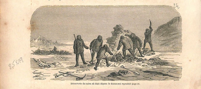 Découverte du Cairn île de Montréal Province du Québec Canada GRAVURE 1860