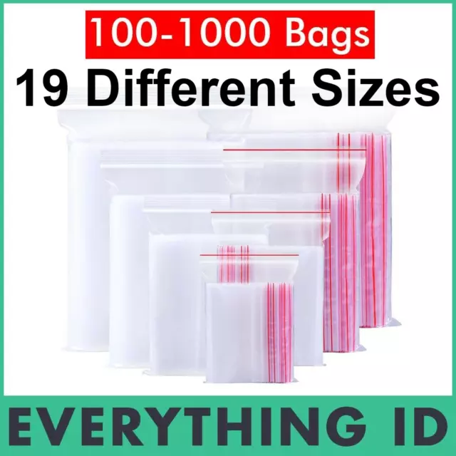 Bulk Resealable Zip Lock Pe Clear Food Grade Plastic Bags Small Large Ziplock