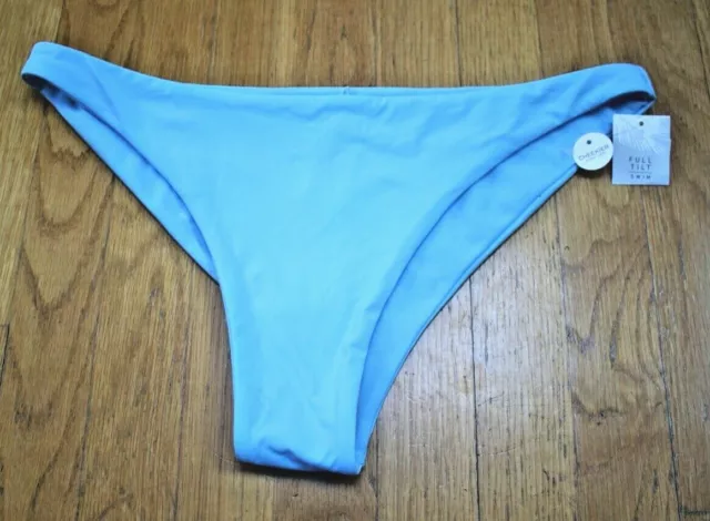 Full Tilt Swim Women's Cheekier High Leg Light Blue Bikini Bottoms Size XL *NWT*