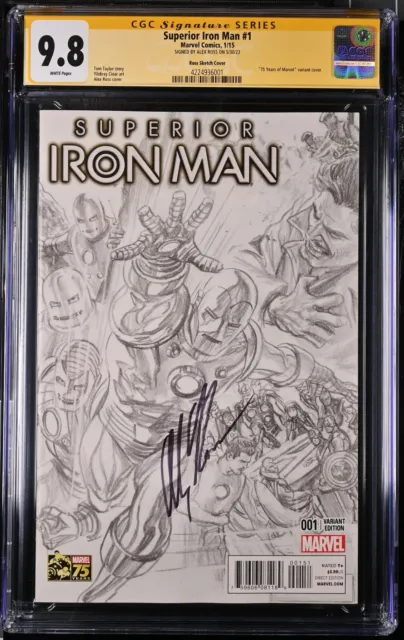 Superior Iron Man 1 Signature Series CGC 9.8 Alex Ross Sketch Variant Signed