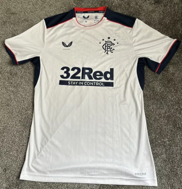 Camisa de fútbol americano Glasgow Rangers 20/21 White Away | Talla M Castore original nueva sin etiquetas
