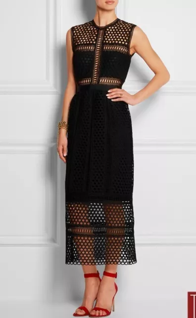 Self Portrait Blace Lace Maxi Dress UK8 US4