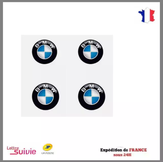 4 Logo Stickers Clé Clefs BMW 14 mm Emblème Autocollant Voiture