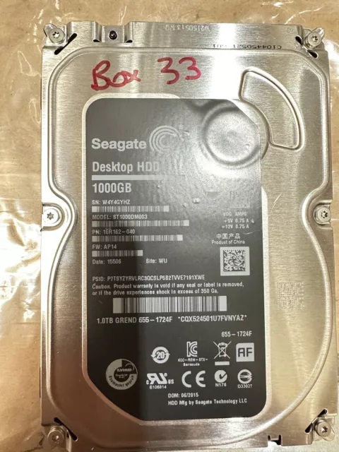 Seagate Barracuda ST1000DM003 1TB 3.5" SATA 7200RPM 64MB Hard Disk Drive