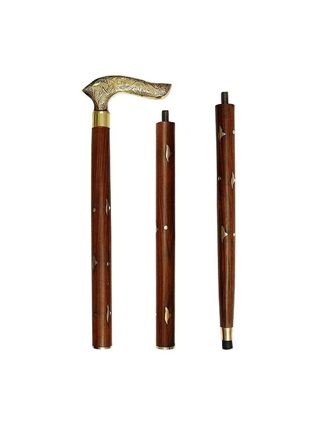 Handgefertigter faltbarer Gehstock aus Holz, 91,4 cm – handgefertigter...