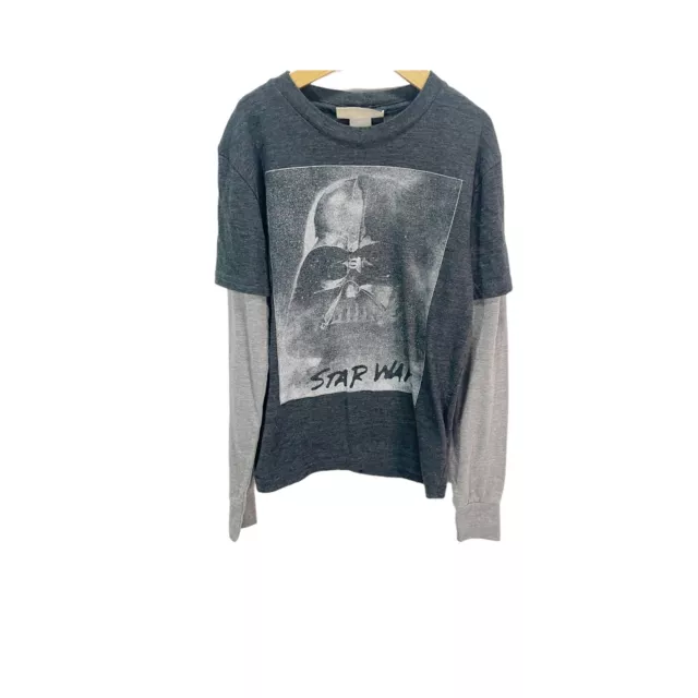 Gap Kids Junk Food Star Wars Long Sleeve Shirt Boy Size S Gray Darth Vader