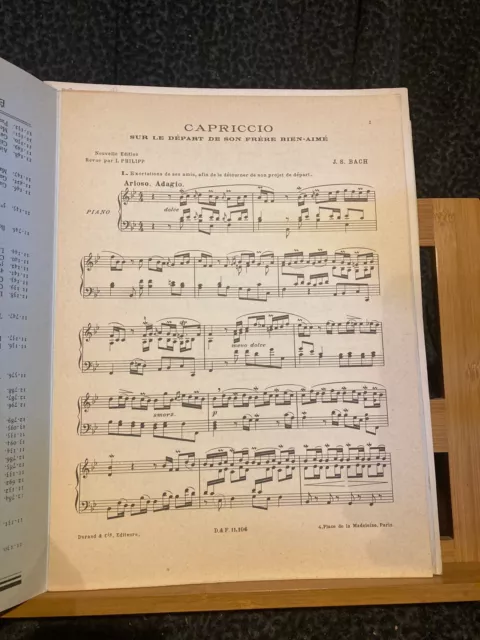 Jean-Sébastien Bach Capriccio sur le départ de son frère partition piano Durand