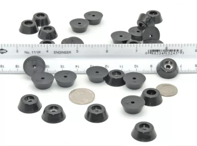 3/4” Diameter x 1/4” Height Rubber Feet w Steel Recessed Washer  Rubber Bumpers