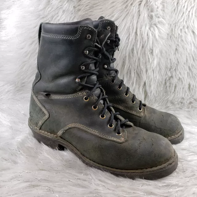 DANNER LOGGER 8& Black Leather Work Boots Mens Size 9 $64.99 - PicClick