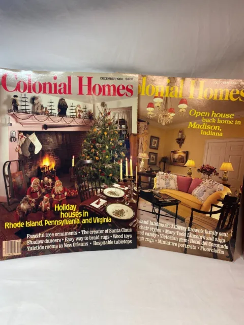 COLONIAL HOMES Magazine (2) October & December 1988 Good Condition