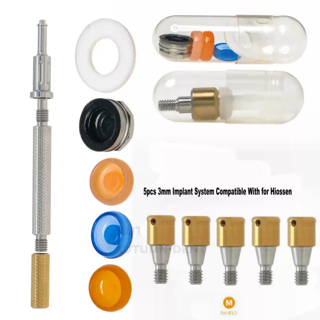 Mini Ø3.2 Dental Attachment Abutment&Overdenture Male Caps Kits fits Hiossen 3mm