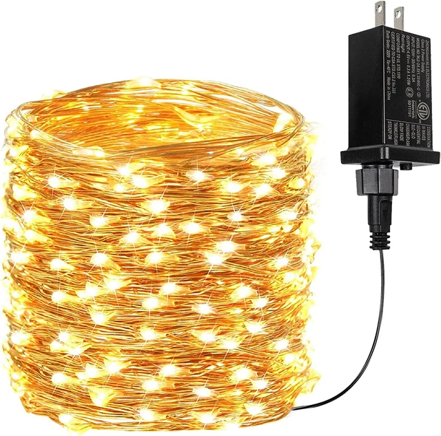 66Ft LED Fairy Lights Plug in Waterproof String Lights Outdoor Christmas Lights