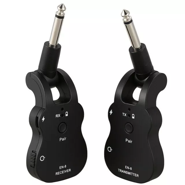 for UHF Wireless Guitar Transmitter Receiver System Built-In Rechargeable Batt