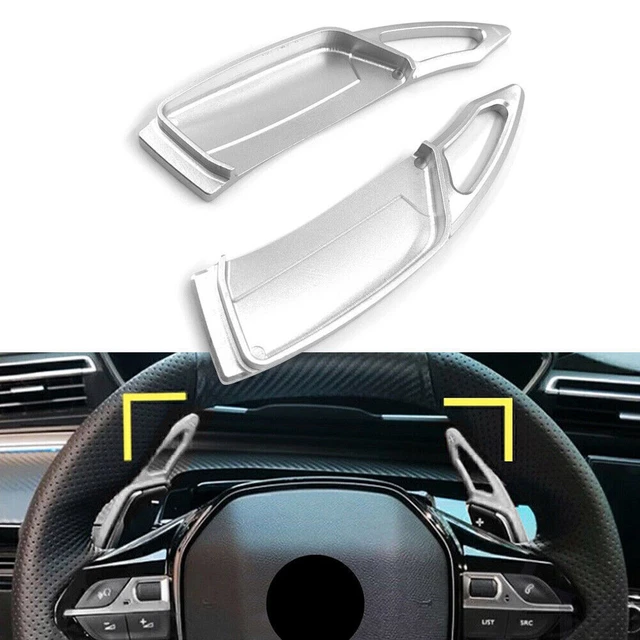 Estensione volante paddle shifter per Peugeot 3008 5008 GT 2017-19 Argento