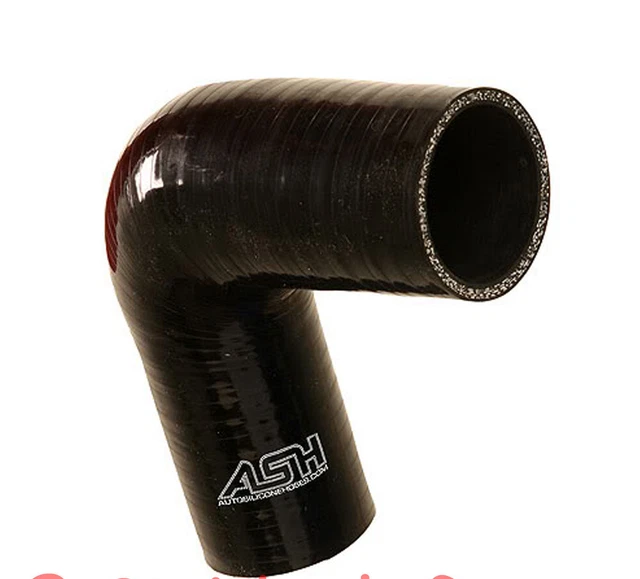 90° Gradi, Manicotto Silicone, Reduzierungsbogen, 57mm > 51mm Tubo IN Nero