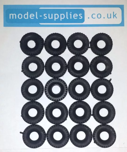 Dinky 15mm Chunky Black Treaded Reproduction Tyres fits Post 1960 Dinky Cars etc