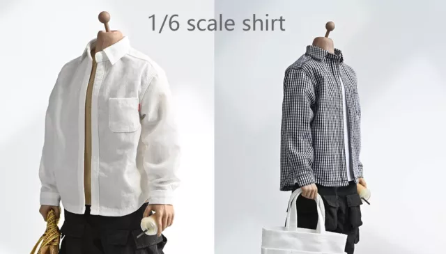 (ONLY SHIRT) 1/6th Fashion Male Shirt Plaid Shirt Model for 12'' Soldier