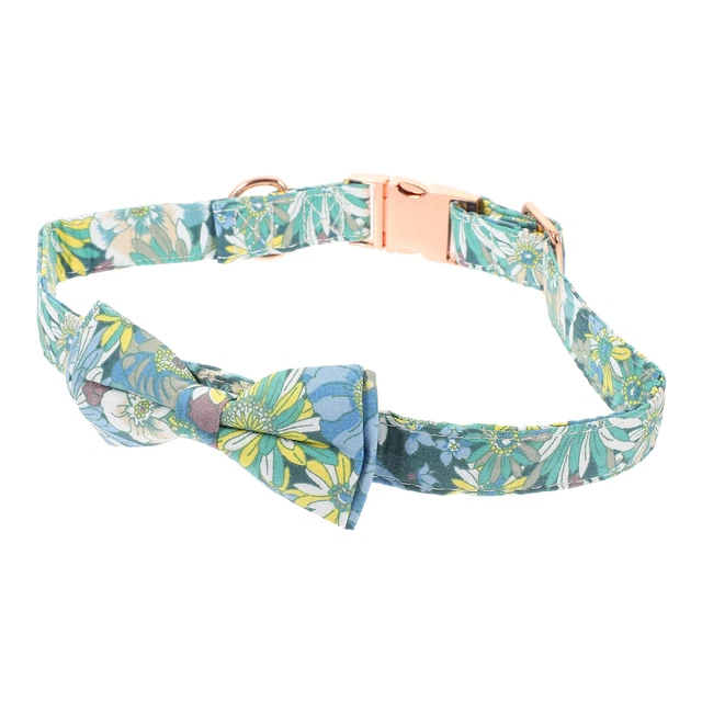 HACRAHO Ensemble Collier Et Laisse Pour Chien, 3 Pièces Réglables Nœud Papillon Bandana Avec Clochette Pour Les Promenades En Plein Air Pour Chats Et Chiots