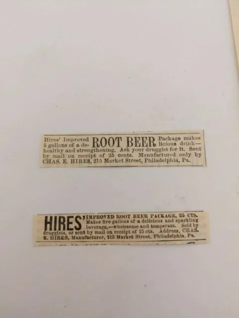 RARE!! Set of 3 Antique HIRES ROOT BEER 1879 Soda Print Ads