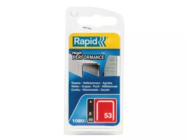 Rapid 53/6B 6mm Zincato Graffette (Confezione 1080) RPD40109502