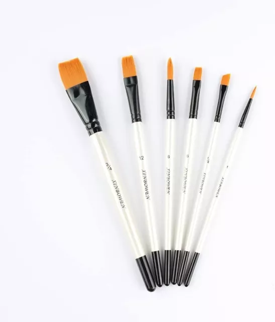 Face Paint Brushes 6 Pcs for Face Body Paint Painting Brush Set Art Nylon Hair