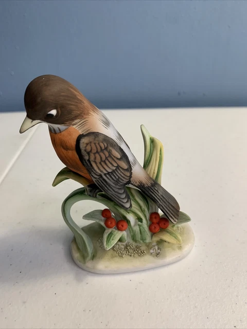 Vtg Lefton China Bird Red Robin KW464 Hand Painted Figurine Ceramic