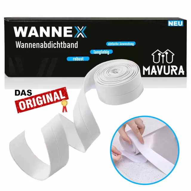WANNEX Wannendichtband Dichtband Badezimmer Badewanne Dusche selbstklebend 5m