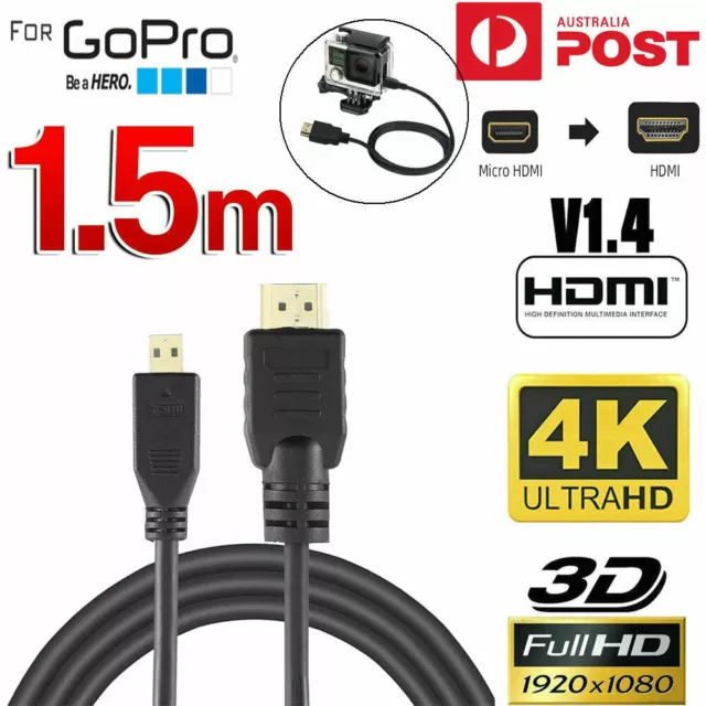 Ultra Short Micro HDMI to HDMI 2.0 Cable 17cm 4K 60Hz HDR CEC for GoPro  Hero 7/6