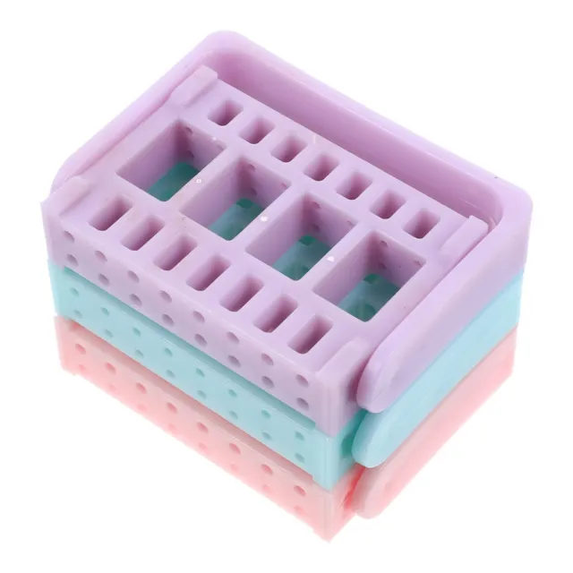 3 piezas de plástico Abs cabezal de lijado caja de almacenamiento soporte para taladro de uñas maleta