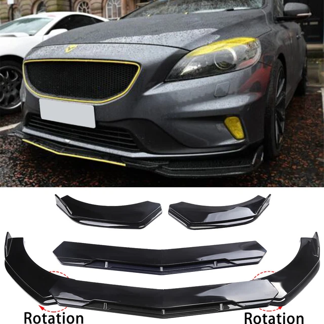 Gloss Black Front Bumper Lip Spoiler Splitter Kit For Volvo S40, S60, S70, S80