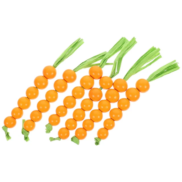 6 piezas zanahorias rústicas de madera Pascua zanahorias Pascua decorar artificial
