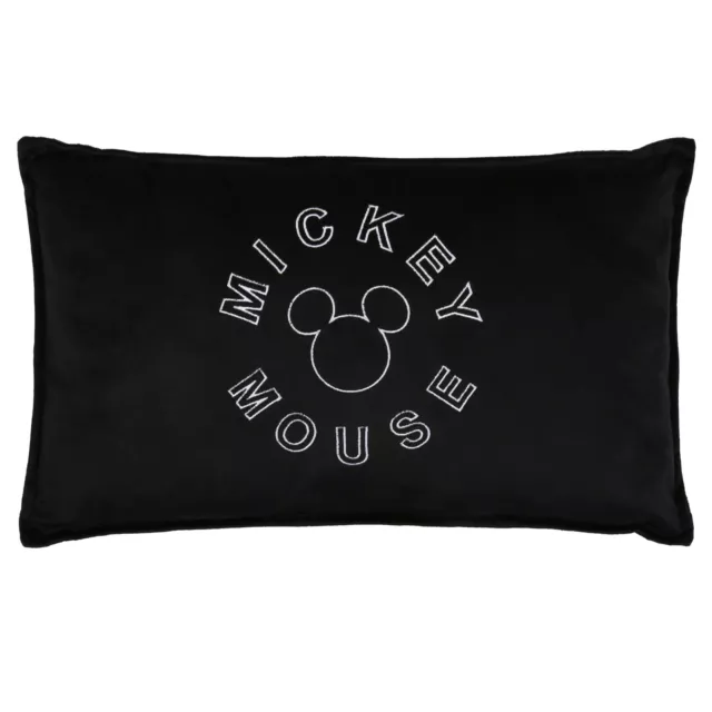 Coussin rectangulaire noir Mickey Mouse DISNEY 50x30 cm, certifié OEKO-TEX