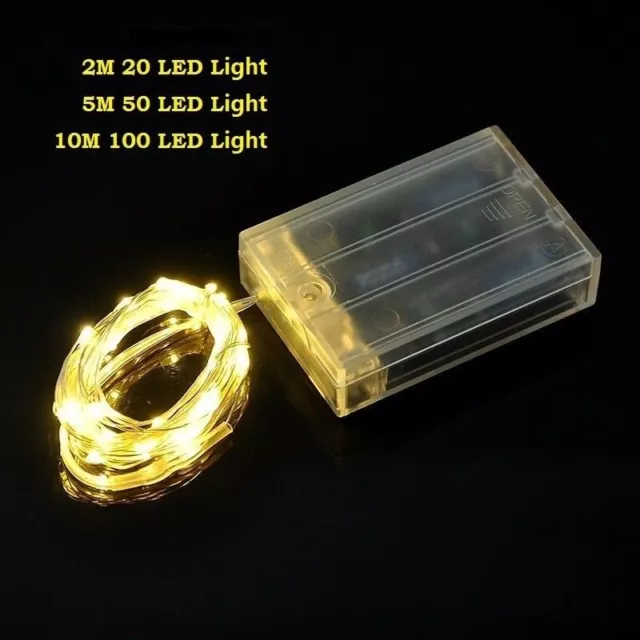 20//50/100 LED String Fairy Lights Copper Wire Battery Powered Waterproof USA