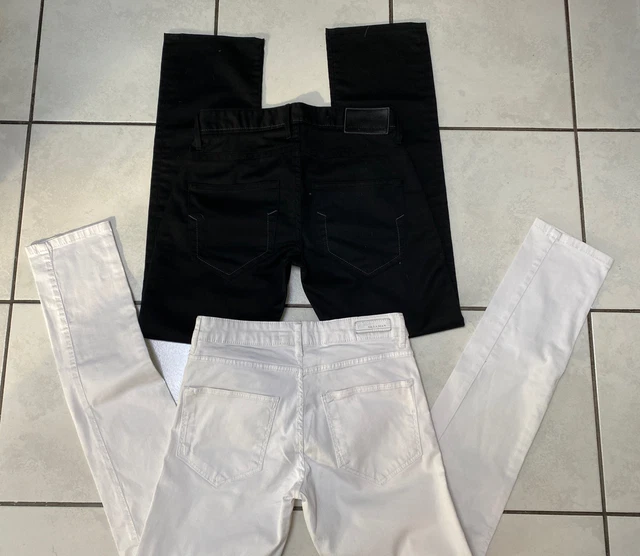 Jean blanc et noir homme clearance