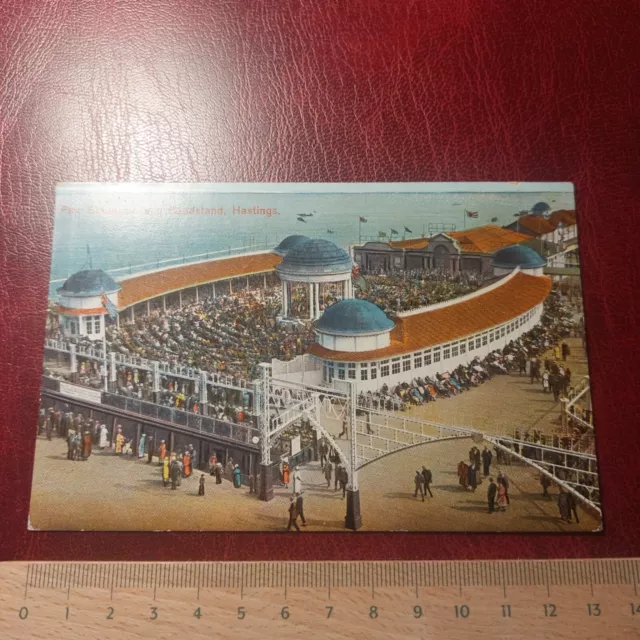 Vintage Postcard Pier Extension and Bandstand Hastings